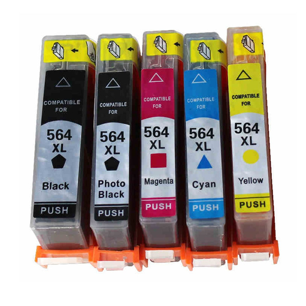 564XL Ink Cartridges for HP 564 Black/Photo Black/Cyan/Magenta/ Yellow ...