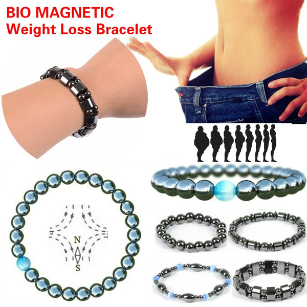 Magnetic Bracelet Beads Hematite Stone Therapy Health Care Weight Loss Jewelr Fp