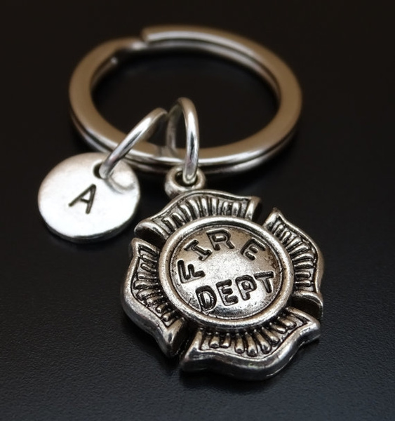 Firefighter Keychain, Custom Keychain, Custom Key Ring, Firefighter ...