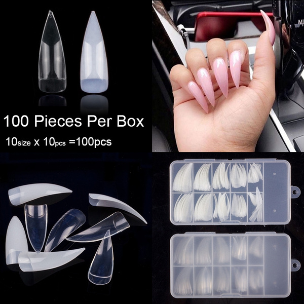 Buy Desdemona 100 Pcs Poly Extension Gel Dual Nail Form - Builder Gel Stiletto  Nail Molds False Nail Tips for Gel Manicure Nail Art Design Salon DIY at  Home (Stiletto Dual Forms