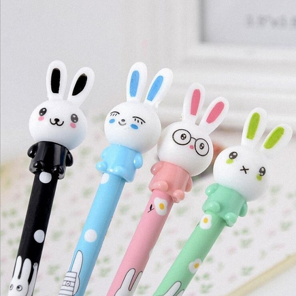 4Pcs/Set Rabbit Gel Pens Set Kawaii School Supplies Office Stationary ...