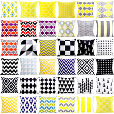 Home Decor, geometriccushioncovercase, Pillowcases, Yellow