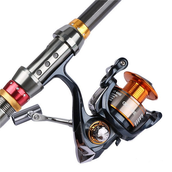 Goture Fishing Rod Combo: 1.8M - 3.6M Carbon Fiber Telescopic Fishing Rod + Spinning  Reel GT4000 Sea Boat Rock Fishing Set
