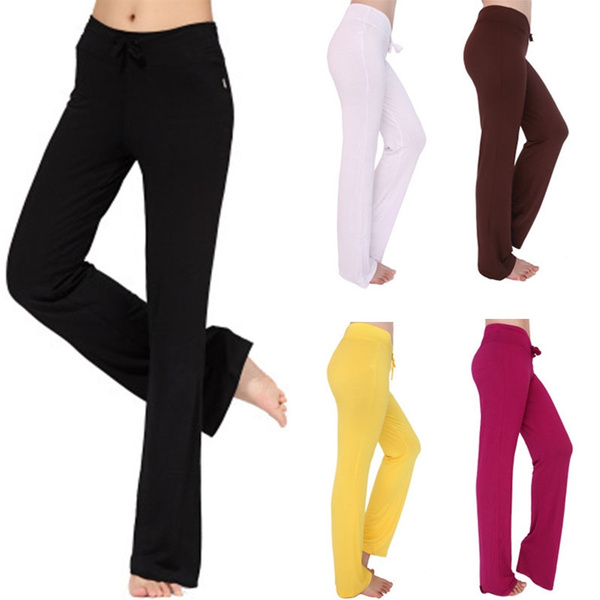 Womens Fashion Cotton Spandex Yoga Sweat Lounge Gym Sports Athletic Pants