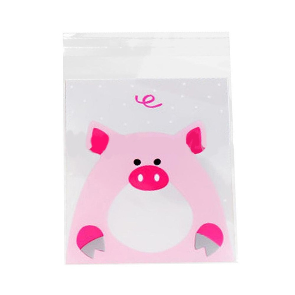 Cute Cartoon Cat Animal Self-Adhesive Chocolate Cookie Candy Seal Bags Blue Owl Candy Bags Ruby569y 100Pcs Cookie Bags Biscuit Bags