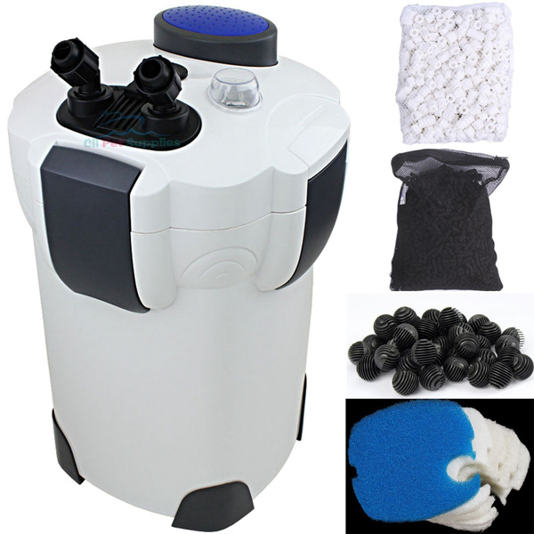 Aquarium Canister Filter 9W UV Sterilizer 525 GPH Fresh/Salt 175Gal