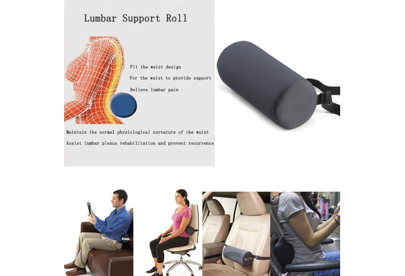 The Original McKenzie Lumbar Roll Memory Cotton Waist Back Pillow Support for Office Chairs and Car Seats Wish