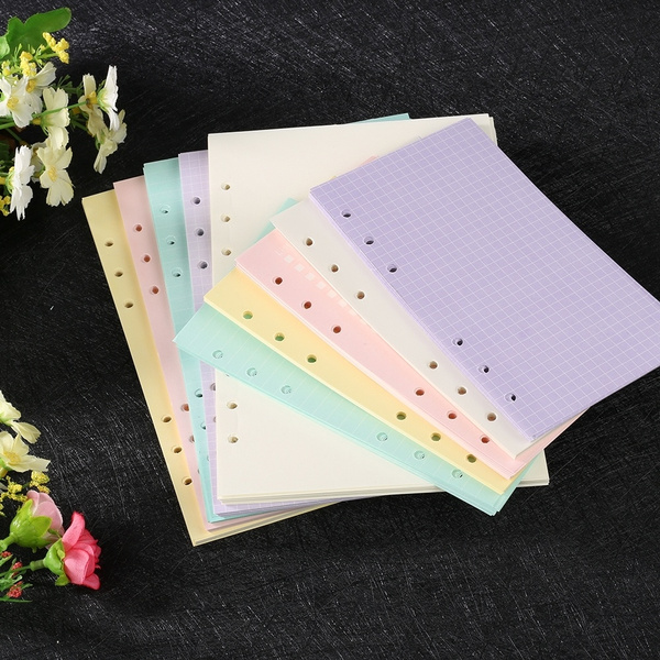 40 Sheets A5 A6 Filler Papers Loose-leaf Notebook 6 Holes Office School 