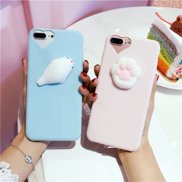 Lovely 3D silicon Cartoon Cute Cat Candy soft TPU squishy Phone