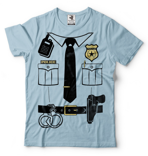 Police Costume T-shirt Cop Uniform 