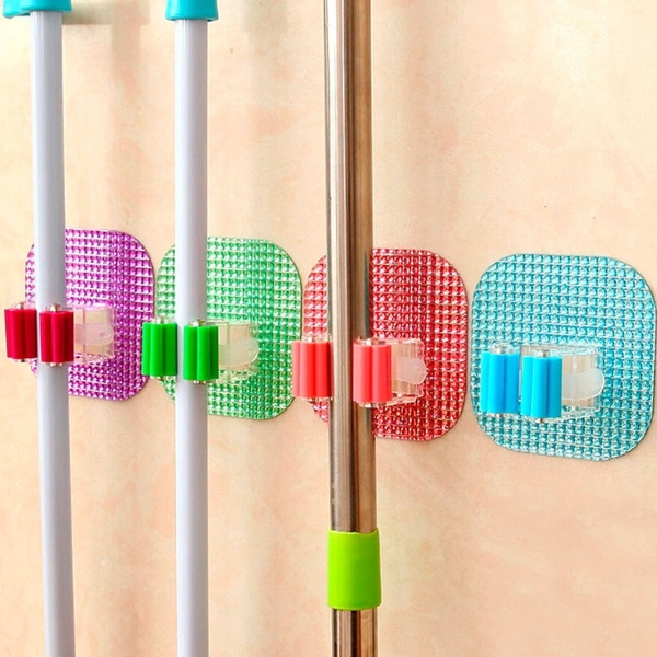 Wall Mounted Mop Organizer Holder Brush Broom Hanger Storage Rack Kitchen Tool