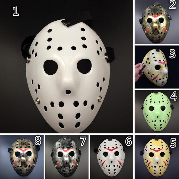 Halloween Mask Jason Voorhees Mask - Costume Mask Prop Horror Hockey One  Size, Cosplay Mask for Masquerade Party Yellow : : Fashion
