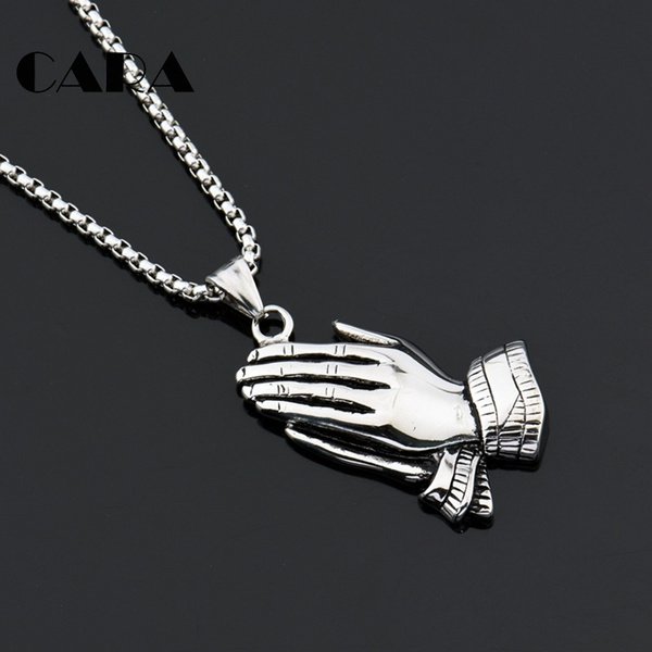 Lenus Bling Pray Hand Pendant Necklace 925 Sterling Silver Pendant Gold  1.20ct at Rs 160000/piece | सोने का पेंडेंट in Surat | ID: 27607158673
