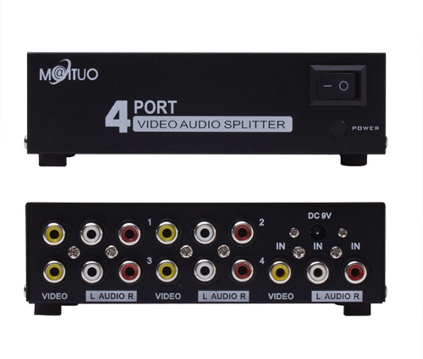 rca splitter box 1 in 2 out