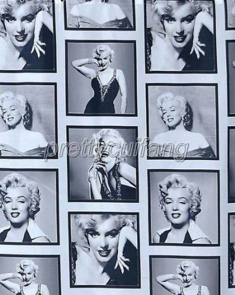 Fabric Shower Curtain Marilyn Monroe 72"×72" Waterproof Bath Curtain with Hooks 