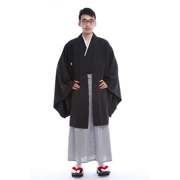 Kimonos Men Traditional Clothing Samurai A ninja Gongfu Cosplay Costume Vintage Long Kimono Suit | Wish