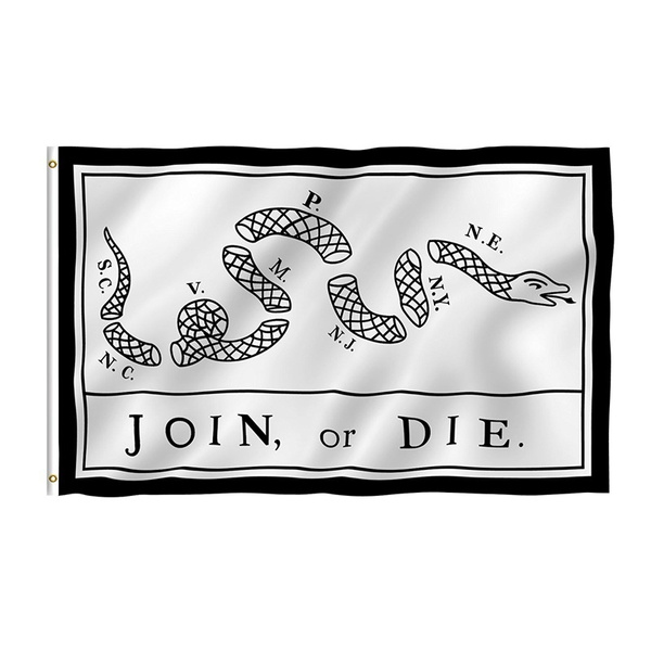 JOIN OR DIE Ben Franklin RATTLESNAKE FLAG 3x5 ft Lightweight Print Polyester 