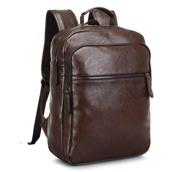 Men Leather Backpack For Laptop Male Business Mochilas Couro Masculina ...
