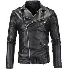 Casual Jackets, zipperjacket, Spring, leather jacket