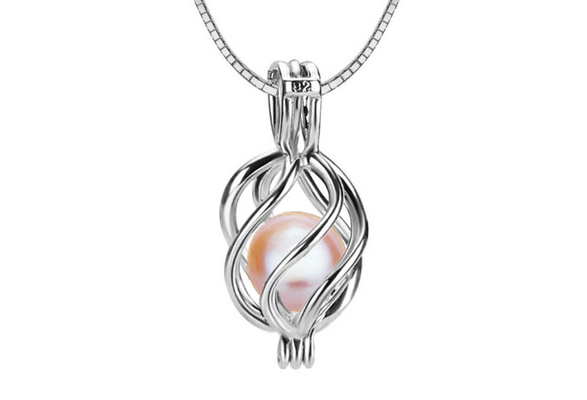 Fox Cage Charm, 925 Sterling Silver Pearl Cage Pendant, Real Freshwater Pearl  Pendant, Wish Pearl Cage Necklace, Animal Cage Pendant F3085-P 