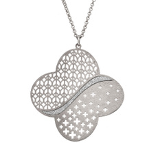 Necklace, Clover, Jewelry, silver