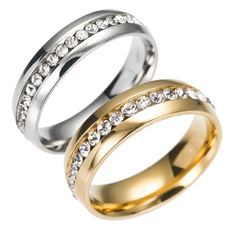 Couple Rings, Steel, DIAMOND, Women Ring