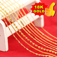 1Pcs-50Pcs Gold Women's Fashion Brand Jewelry Chain Necklace 