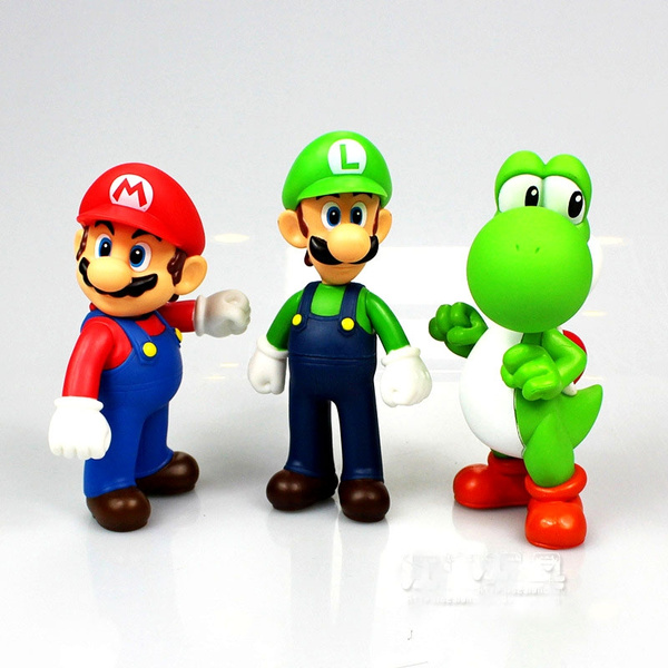 Super Mario Bros PVC Action Figure Toys para crianças, Luigi