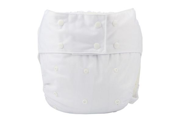 Adult Cloth Diaper Nappy Pants Pocket Reusable Washable Disability  Incontinence Teen White For Lady Women Men