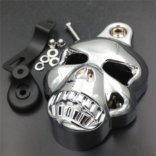 Skull Horn Cover For Harley Davidson Softail Dyna Glide Big Twin Electra Wish