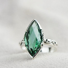 Sterling, emeraldring, Engagement Ring, Emerald