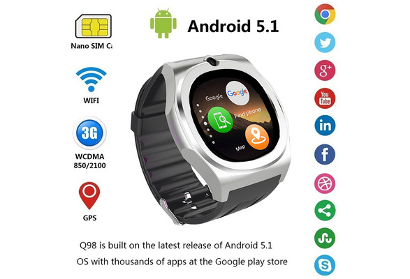 Q98 2017 New Smart watch MTk6580 Support SIM SD Card Bluetooth