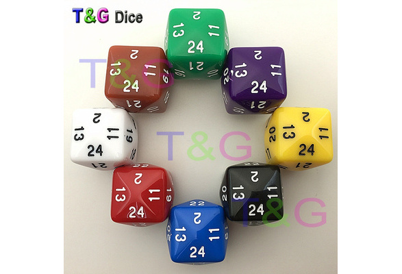 24 Sided Dice 23mm Solid-Color Plastic Poker Cubes d24 Dice 1PC | Wish