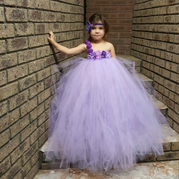 Lavander Lilac Flower Girl Tutu Dress for Wedding Party Pastel Lavender  Kids Girls Dress Elegant Bright Party Baby Girl Clothes | Wish