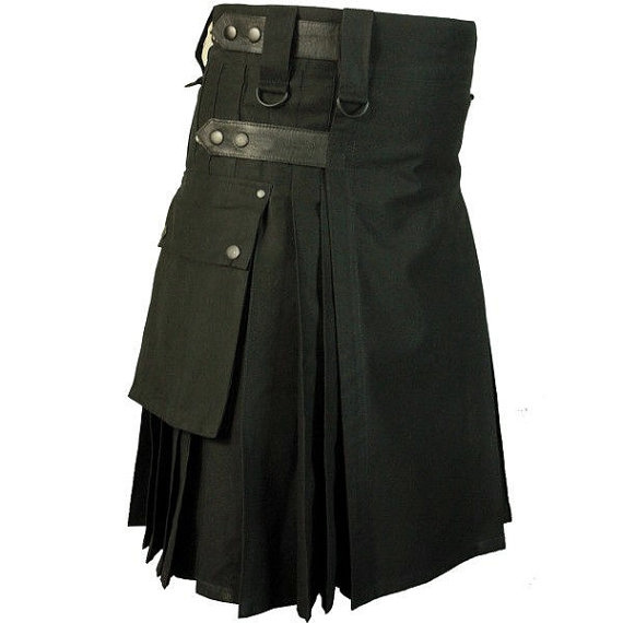 black tactical kilt