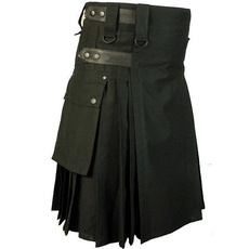 black skirt, Cotton, cottonkilt, utilikilt