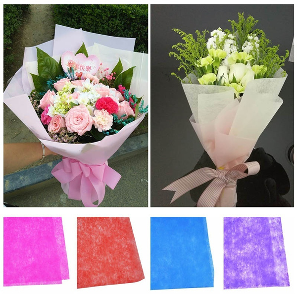 20pcs Tissue Paper Bouquet Crepe Paper Flower Wrapping Gift Packing  Material Christmas Gift Wrapping Paper Wedding Decorations