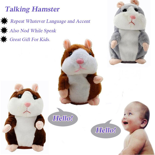 Talking Hamster Mouse Records Speech Kids Cute Nod Mimicry Pet Toys Plush New 
