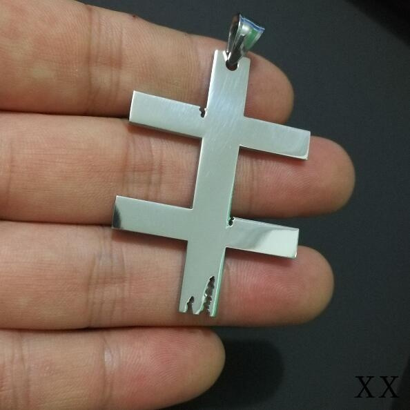 marilyn manson double cross necklace