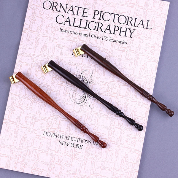Wood Copperplate English Calligraphy Script Oblique Dip Pen Nib Holder 