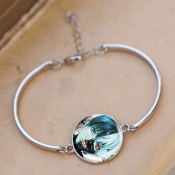 Tokyo Ghoul Touka Kaneki Ken Rize Kamishiro Glass Cabochon Silver Plated Bangle Fashion Accessories Wish