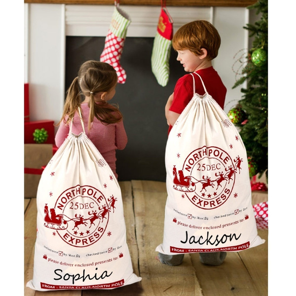 100cm Giant Hessian Christmas Presents Sack Santa Sack Xmas Stocking Gift Bag 