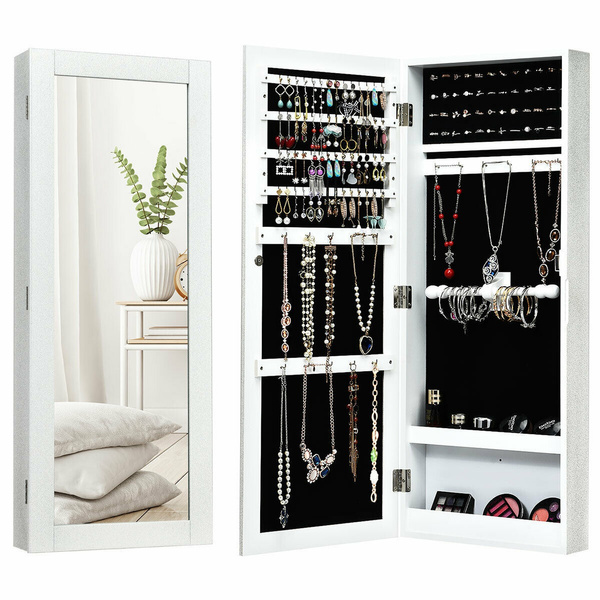 Wall Mounted Mirrored Jewelry Cabinet Armoire Storage Organizer Box Wish - Jewelry Boxes Wall Mounted Wall Mounted Mirrored Jewelry Cabinet Armoire Storage Organizer Box Wish - Jewelry Boxes Wall Mounted