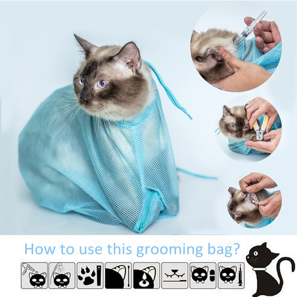 mesh cat grooming bag