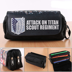 Anime Attack On Titan Pen Bag Purse Wallet Card Holder Pencil Case Cosmetic Bag Travel Bag Stationery Cosplay