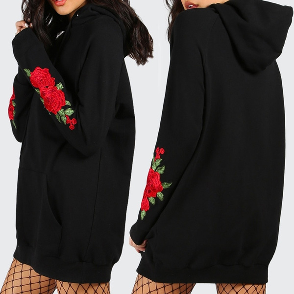 sweater with roses on sleeves