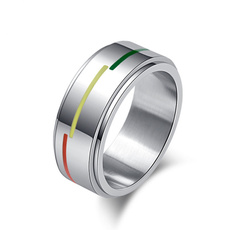 Steel, rainbow, wedding ring, Stainless steel ring