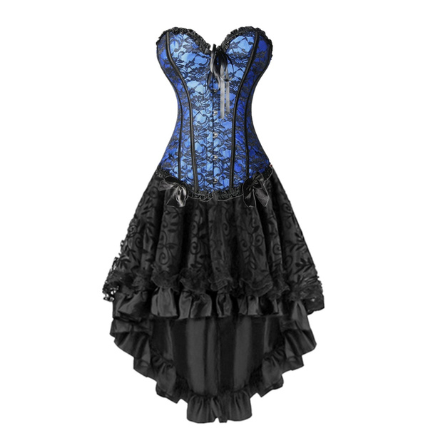 Sexy Women's Corset Dress Gothic Overbust Corsets and Bustiers With ...