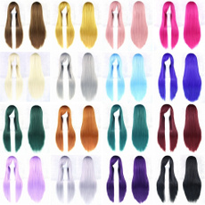 20 Colors Women Heat Resistant Pink Black Red White Blonde Anime Cosplay Party Long Straight Wigs