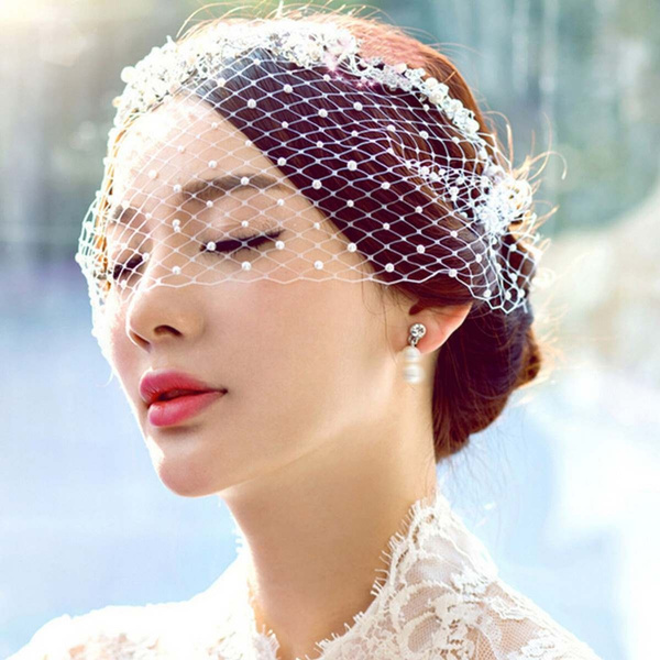 Popular Women Gauze Birdcage Mesh Face 